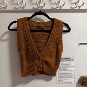 For Love And Lemons Rust V-Neck Sweater Vest